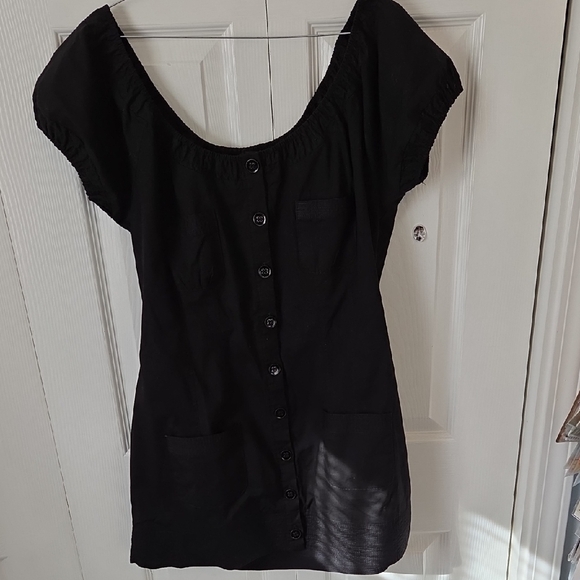 Dresses & Skirts - Casual Black Button-Down Juniors Mini Dress